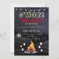 S'mores Fun Bonfire Backyard Cookout Friendsgiving Invitation