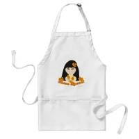 Luau Queen Cute Cartoon BBQ Character Adult Apron