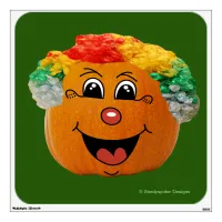 Jack o' Lantern Clown Face, Halloween Pumpkin Wall Sticker