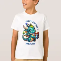 Dragon Themed Personalized Birthday Boy T-Shirt