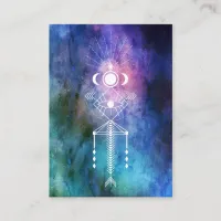 *~* Tribal Sacred Geometry Watercolor Aztec Shaman Business Card