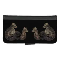 Serpentine fractal cat iPhone wallet case
