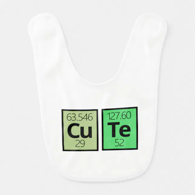 Cute Periodic Table Element Symbols Baby Bib