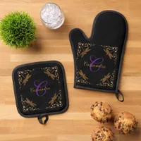 Magical Fairy Tale Fantasy Personalized  Oven Mitt & Pot Holder Set