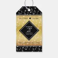 Elegant 27th Music Wedding Anniversary Celebration Gift Tags