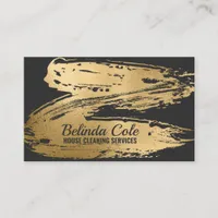 Elegant Gold And Charcoal Cleaning Splatter Business Card