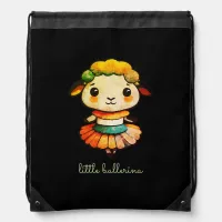 Little Cute Ballerina Sheep Drawstring Bag