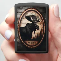 Custom Moose Wood Sign Zippo Lighter