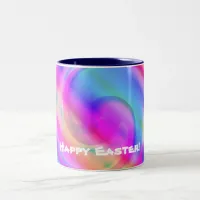 Happy Easter Pastel Swirl, ZSSG Two-Tone Coffee Mug