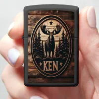 Ken's Moose Wood Sign Zippo Lighter