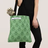 Black & Green Heart Pattern Coloring Go-Bag Tote
