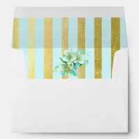 Personalized Wedding Envelope Aqua Blue Gold