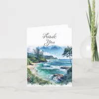 Tropical Beach Thank You Card