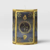 Dark Zodiac Alchemy: Virgo Black & Gold Pillar Candle