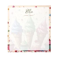 Cute Ice cream and cupcakes Personalized  Notepad