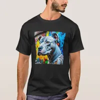 Urban Graffiti Street Art White Pitbull Lover T-Shirt