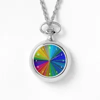 Circular Rainbow Wheel of Colors Wrist Watch