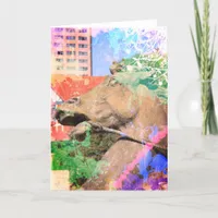 Kansas City Plaza Horse Fountain Artistic Colors Card