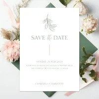 Classic Minimal Sage Green Elegant Wedding Save The Date