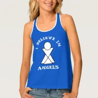 Throat Chakra Geometric Angel Blue Name Tank Top