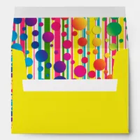 [Beatnik Bubbles] Retro Polka Dot Striped Yellow Envelope