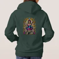 Elegant Woman Holding Kitten With Surrounding Cats Hoodie