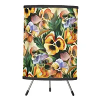 Graceful Stylish Gorgeous Vintage Pattern Pansies Tripod Lamp