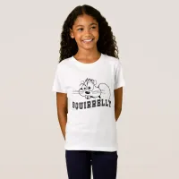 A Bit Squirrelly Squirrel Black Line Art Girls T-Shirt