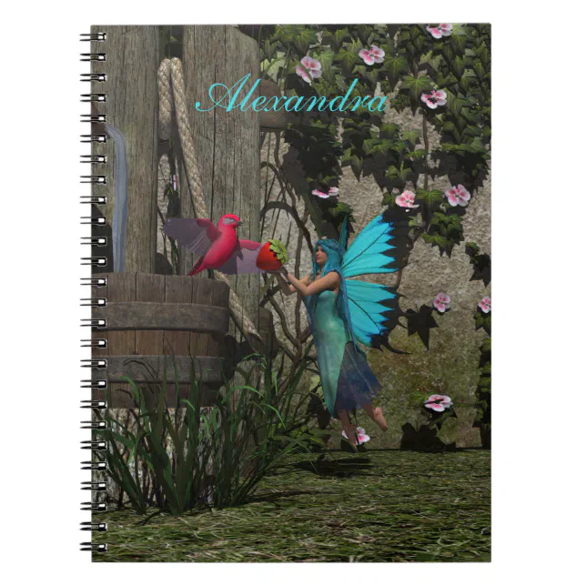 Cute Fairy Feeding a Bird Notebook