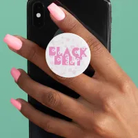 Martial Arts Black Belt Pink Flowers PopSocket