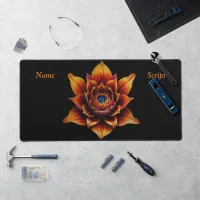 Vibrant Orange Flower Head Plant Botanical Art  Desk Mat