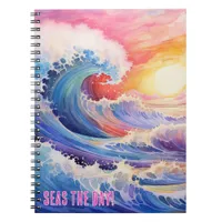 Rainbow Sunset Seas the Day Spiral Notebook