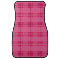 Hottie Hot Pink Plaid Set of Car Mats