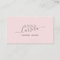 Minimal Luxury Boutique Blush Modern Calligraphy Business Card