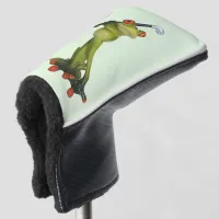 Frog Figurine Golfer Putter Cover