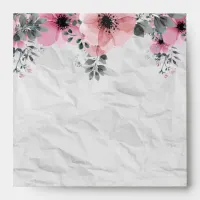 Romantic Elegant Antique Floral Wedding Envelope