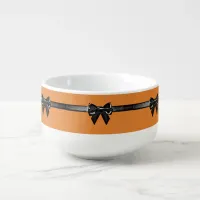 Orange and Black Bows HALLOWEEN Jumbo Soup Bowl