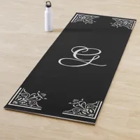 Bold Black and White Vintage Personalized Yoga Mat