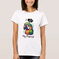I Love My Parrot | Pixel Art T-Shirt
