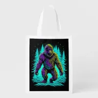 Sasquatch Bigfoot in Teal and Black Grocery Bag