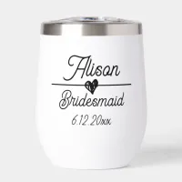 Cute Personalized Bridesmaid Gift Thermal Wine Tumbler