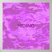 Light Purple Camouflage Hiding Small Poster