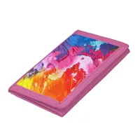 Colorful Modern Abstract Paint All-Over-Print Trifold Wallet