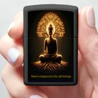 Buddha meditating under a tree zippo lighter