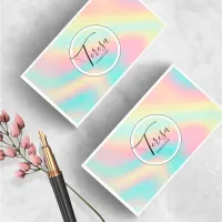 Holographic Waves Rainbow Pastel ID564 Business Card