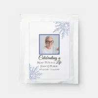 Blue Winter Snowflake Funeral Memorial Favor Tea Bag Drink Mix