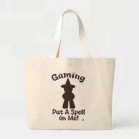 Gaming Put Spell On Me Spooky Season Funny Large Tote Bag