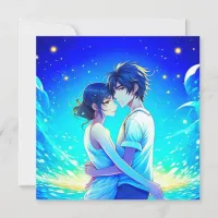 Personalized Romantic Anime Couple Valentine's Day Card