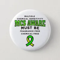 Multiple Chemical Sensitivity MCS Awareness  Button