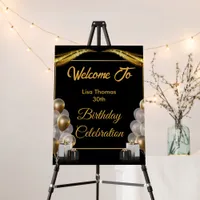 Gold Elegant 30th Birthday Party Welcome Sign